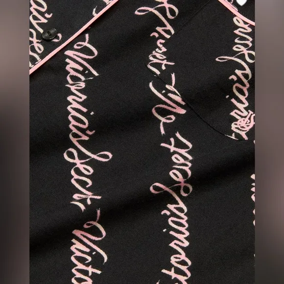 🆕 VICTORIA’S SECRET VS FLANNEL LONG PAJAMA PJ SLEEP SET L 12-14 SHORT