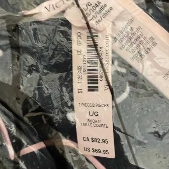 🆕 VICTORIA’S SECRET VS FLANNEL LONG PAJAMA PJ SLEEP SET L 12-14 SHORT