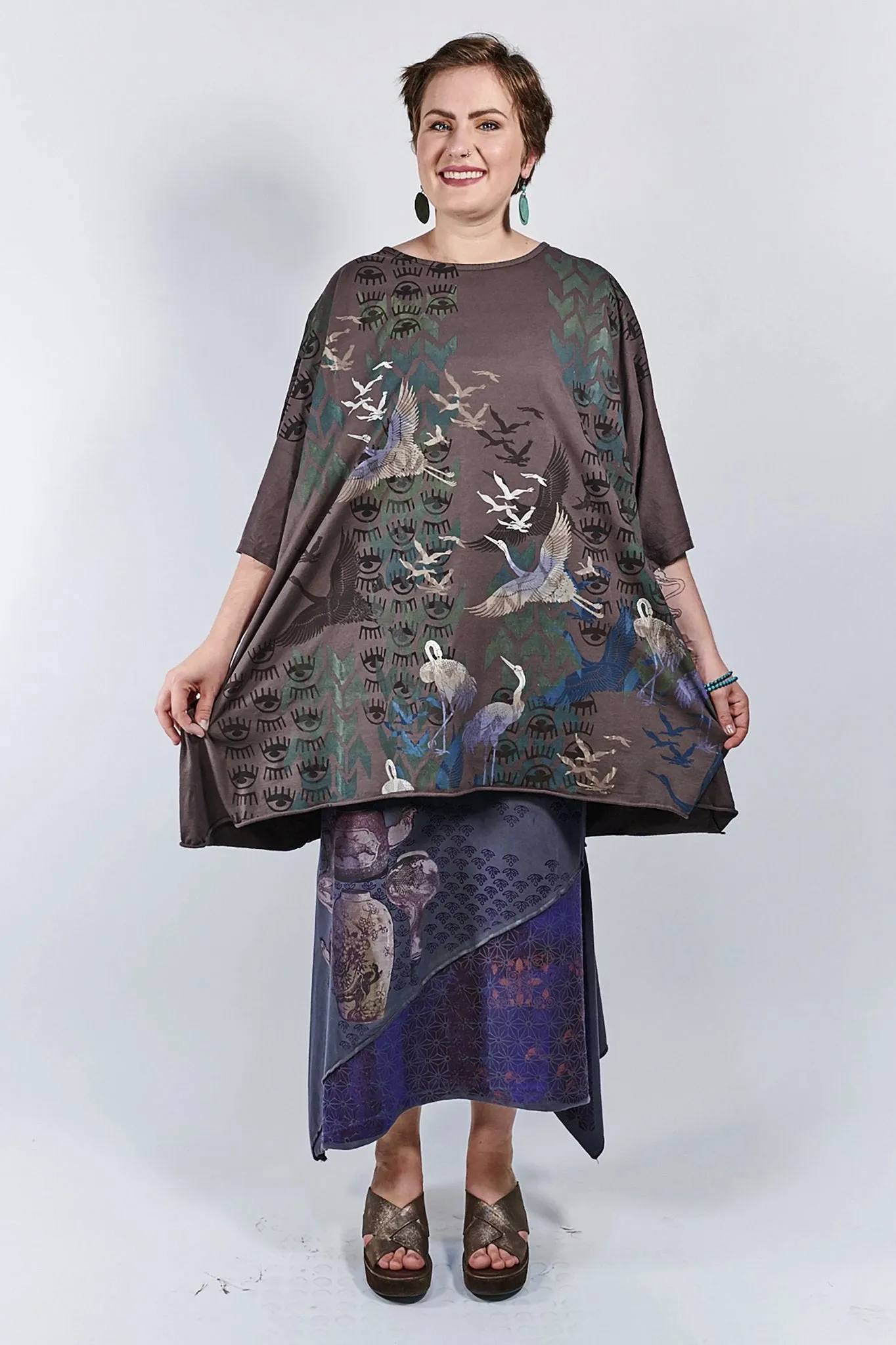 1255 Oversized Tunic Tee- Incense-Longevity and Happiness