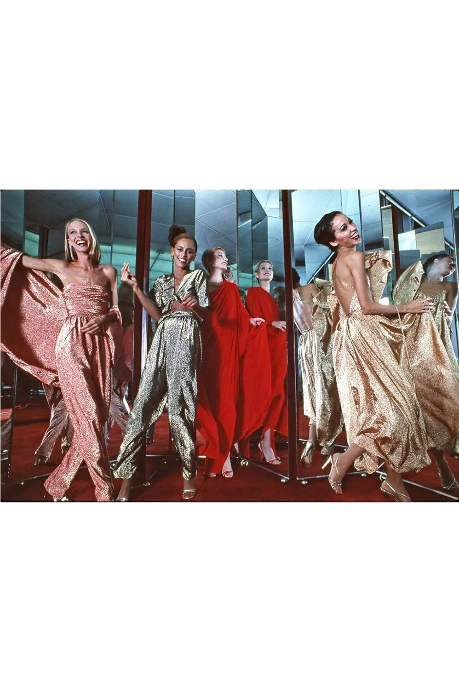 1970s Halston One Shoulder Green Draped Jersey Dress