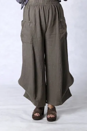 3243 Linen Billow Pant Bark-U