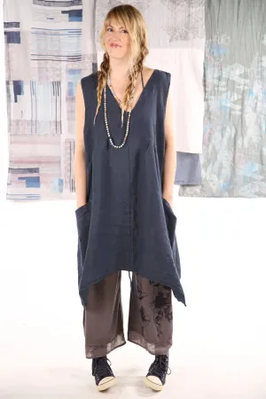 6204-Long Cottage Jumper Indigo -U