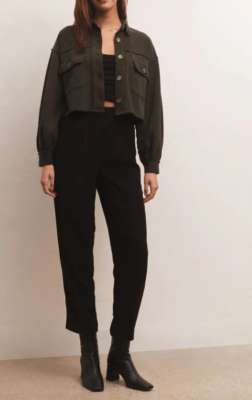 Abbott Cropped Jacket in Raven Green