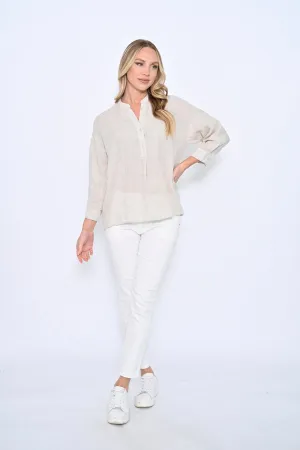 Ada Beige Linen Top