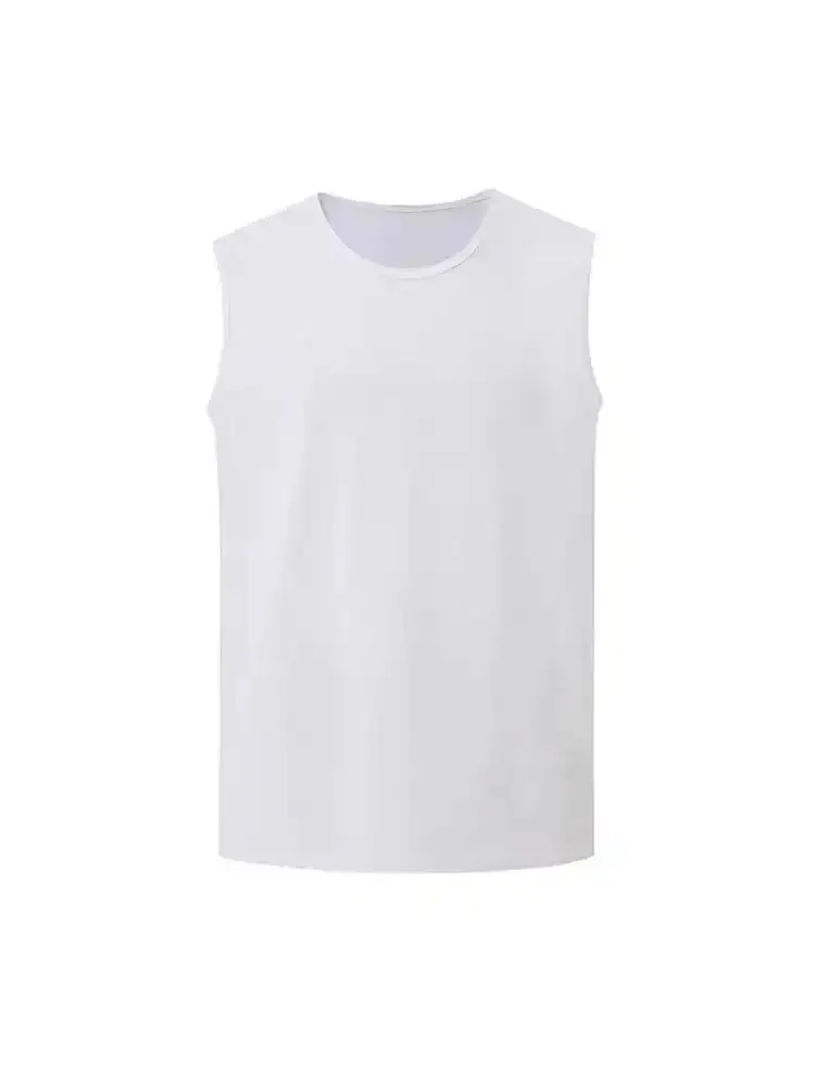 ADVBRIDGE  -  Men's T-shirts Sleeveless 2025 Summer Niche Design Loose Round Neck Trendy Solid Color Simple Male Clothing Tank Tops