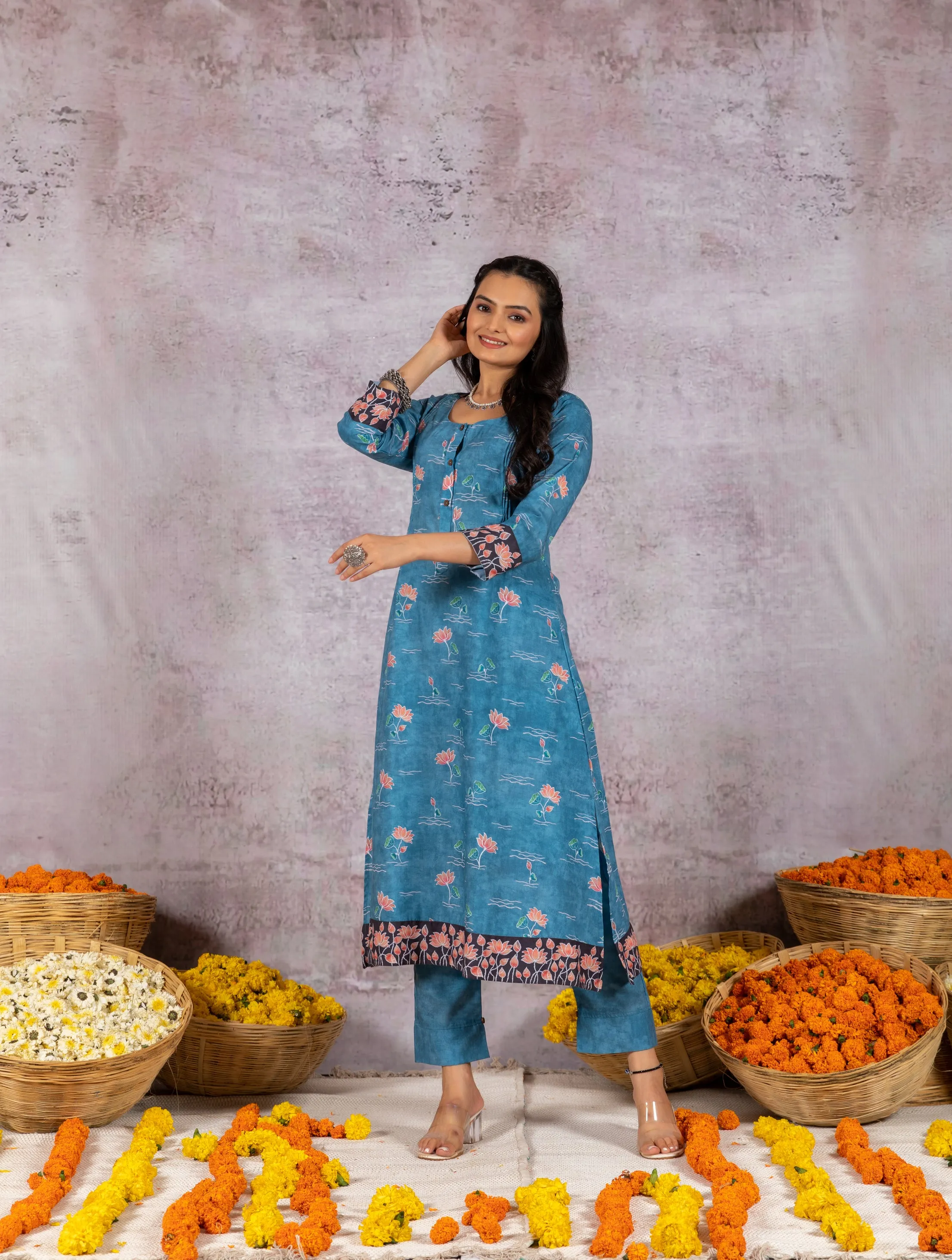 Adya Pichwai Three Piece Suit Set