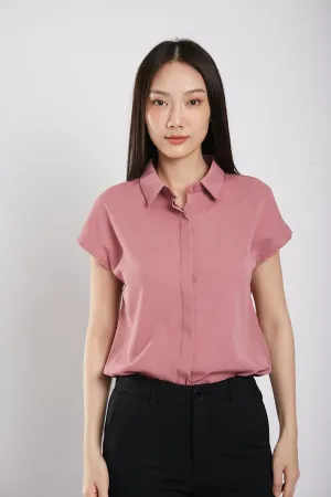 Aella Button Down Shirt in Dust Pink