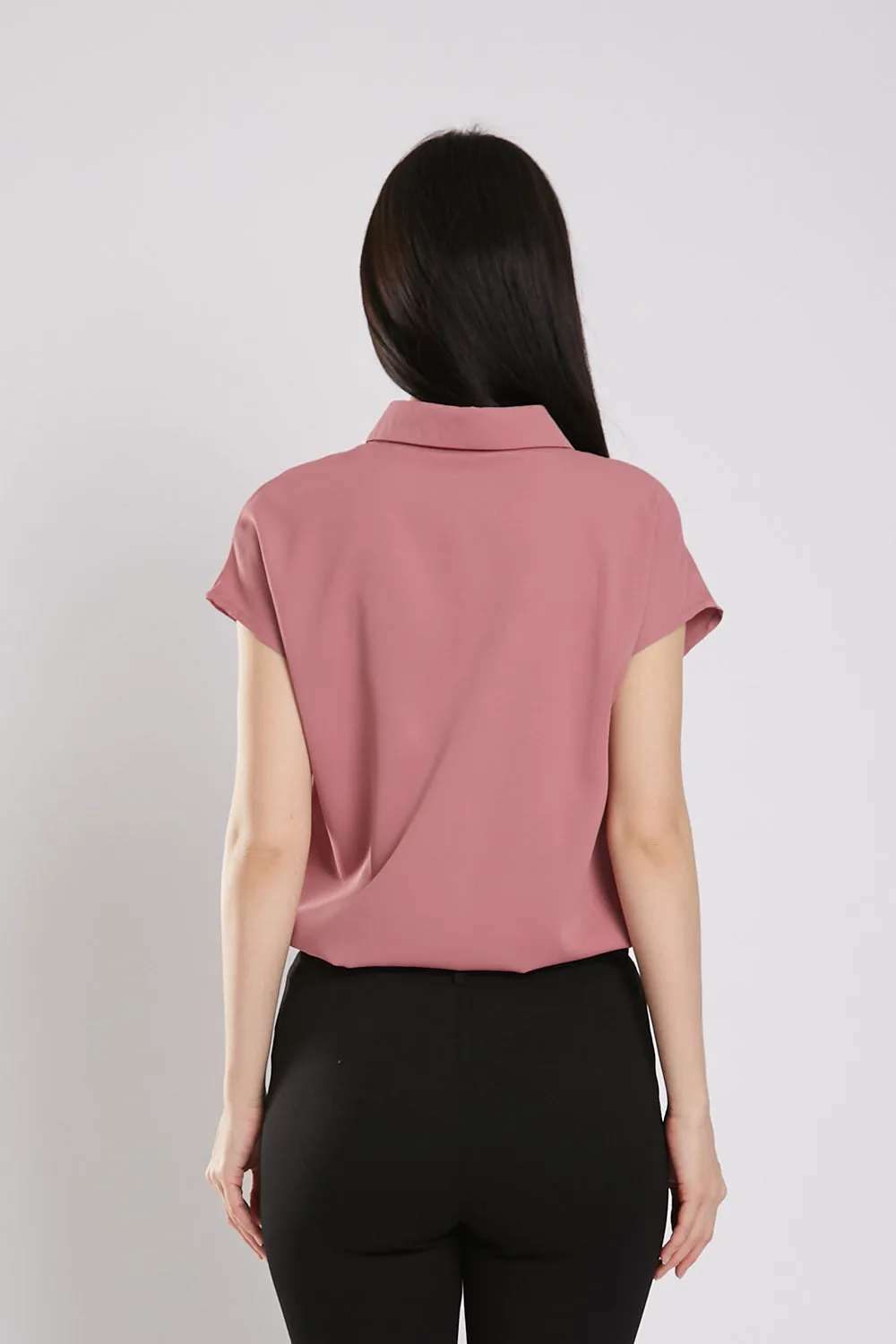 Aella Button Down Shirt in Dust Pink