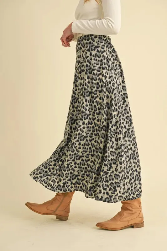 Aemi Co Leopard Midi Skirt