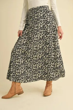 Aemi Co Leopard Midi Skirt