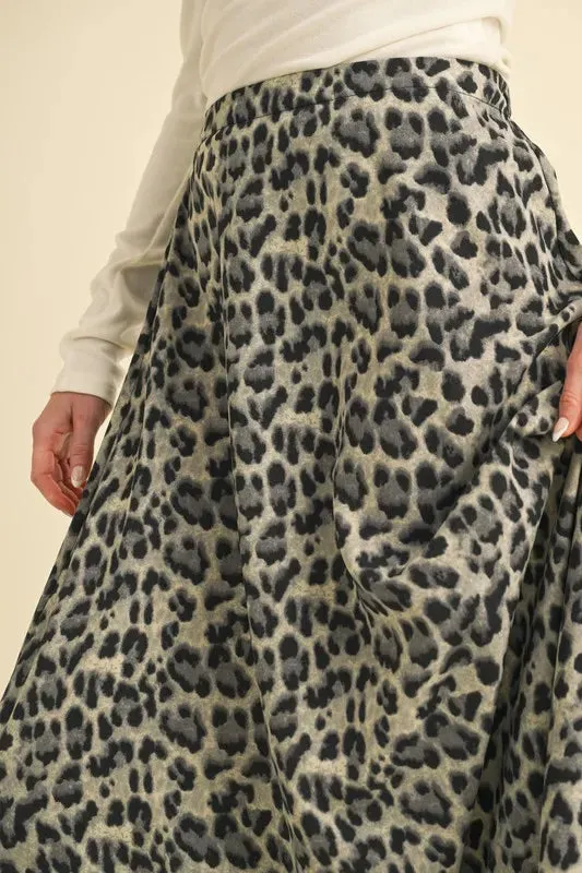 Aemi Co Leopard Midi Skirt