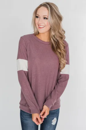 All of Me Long Sleeve Pullover Top - Antique Mauve