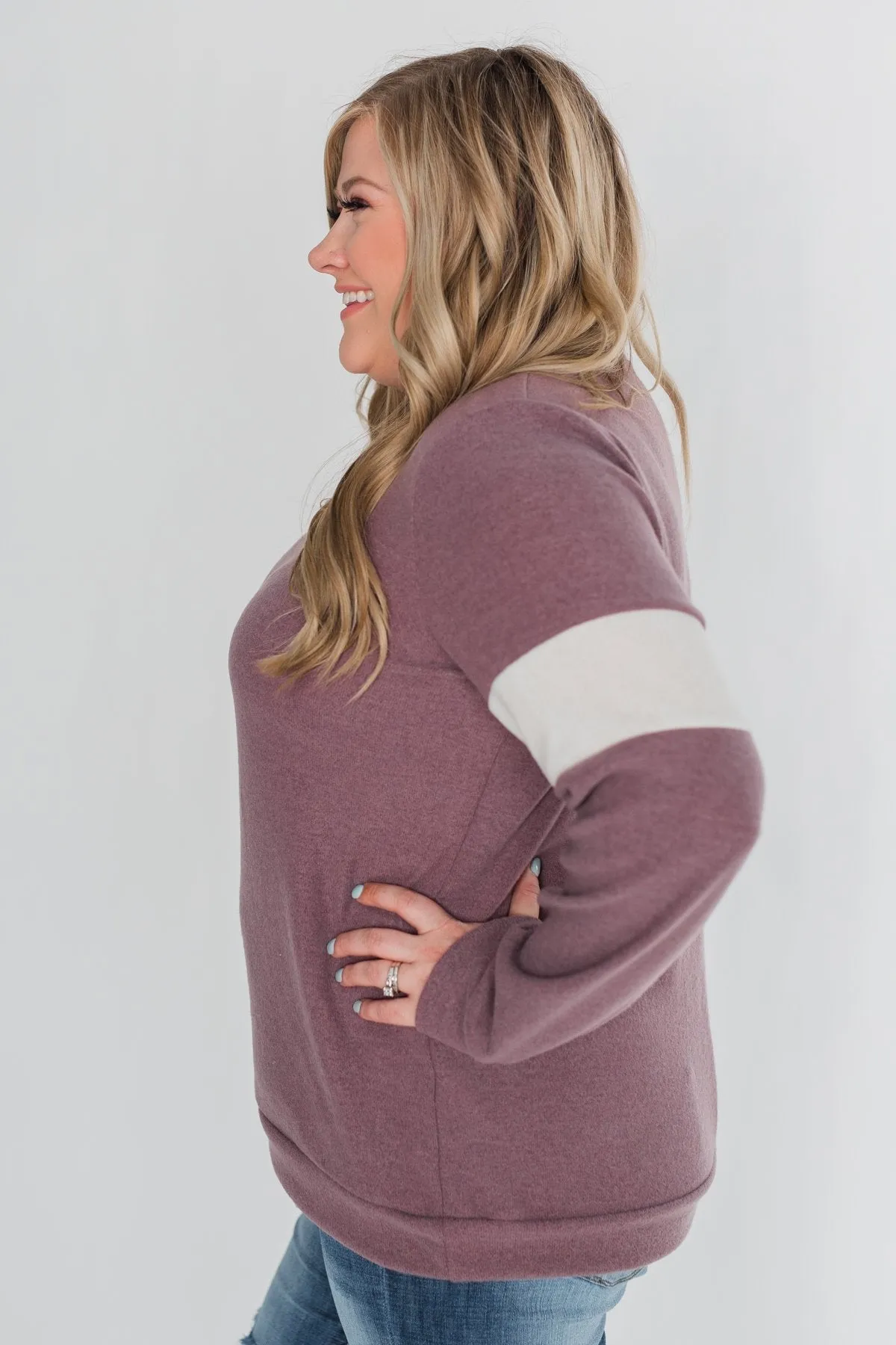 All of Me Long Sleeve Pullover Top - Antique Mauve