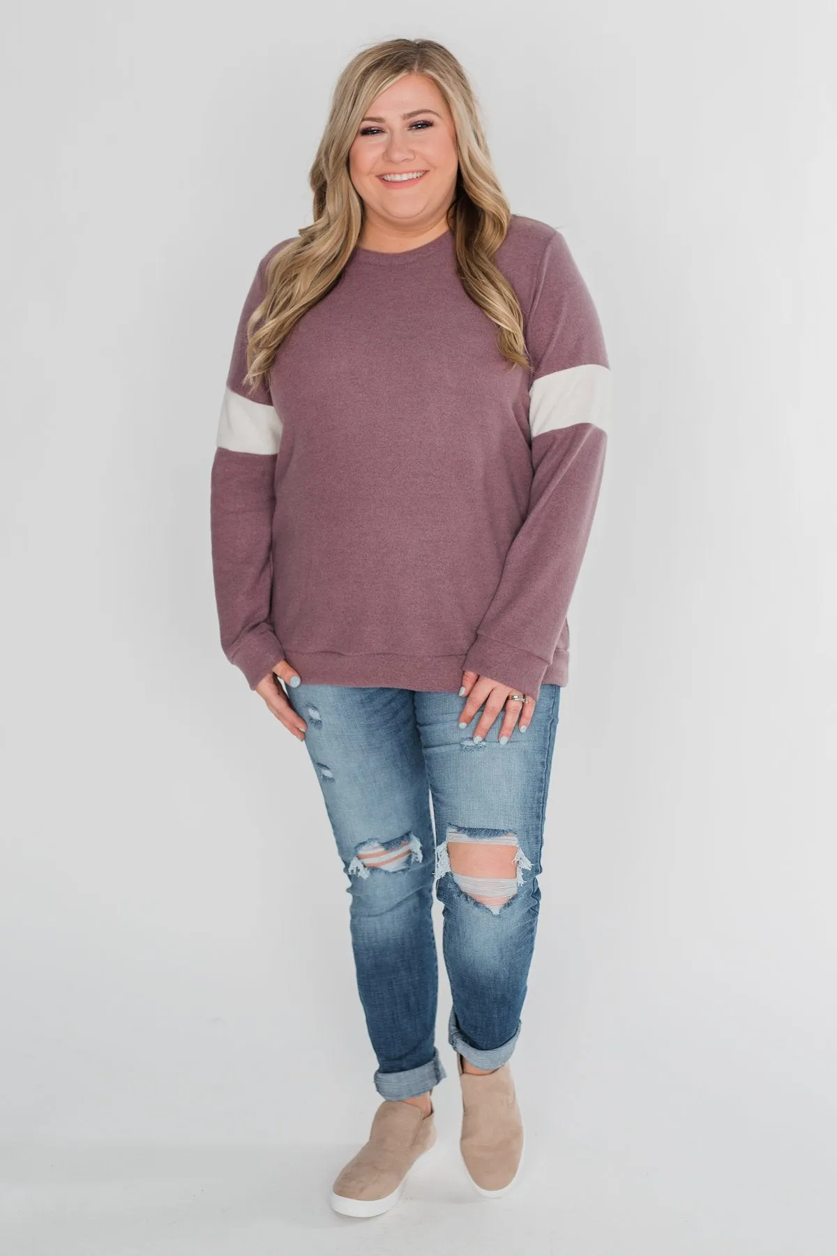 All of Me Long Sleeve Pullover Top - Antique Mauve