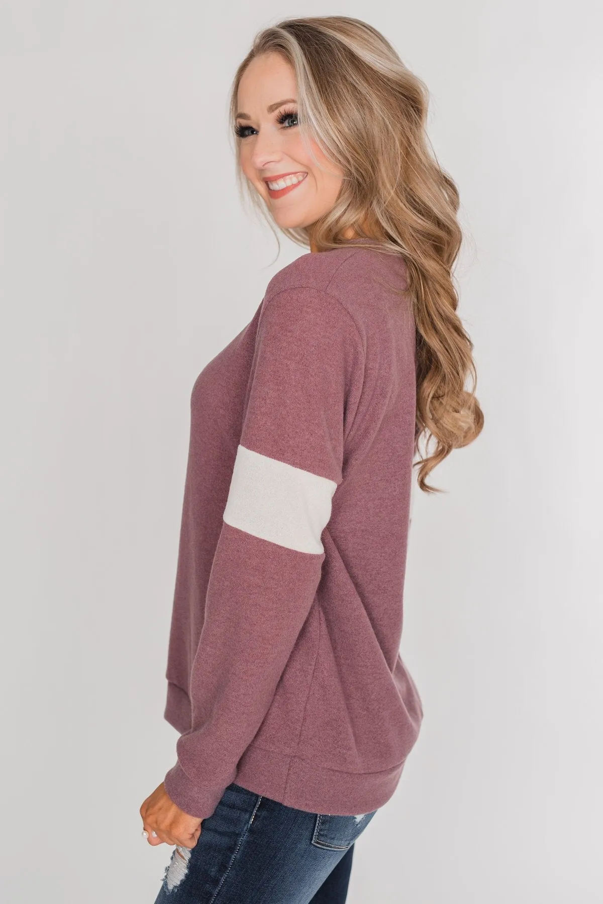 All of Me Long Sleeve Pullover Top - Antique Mauve