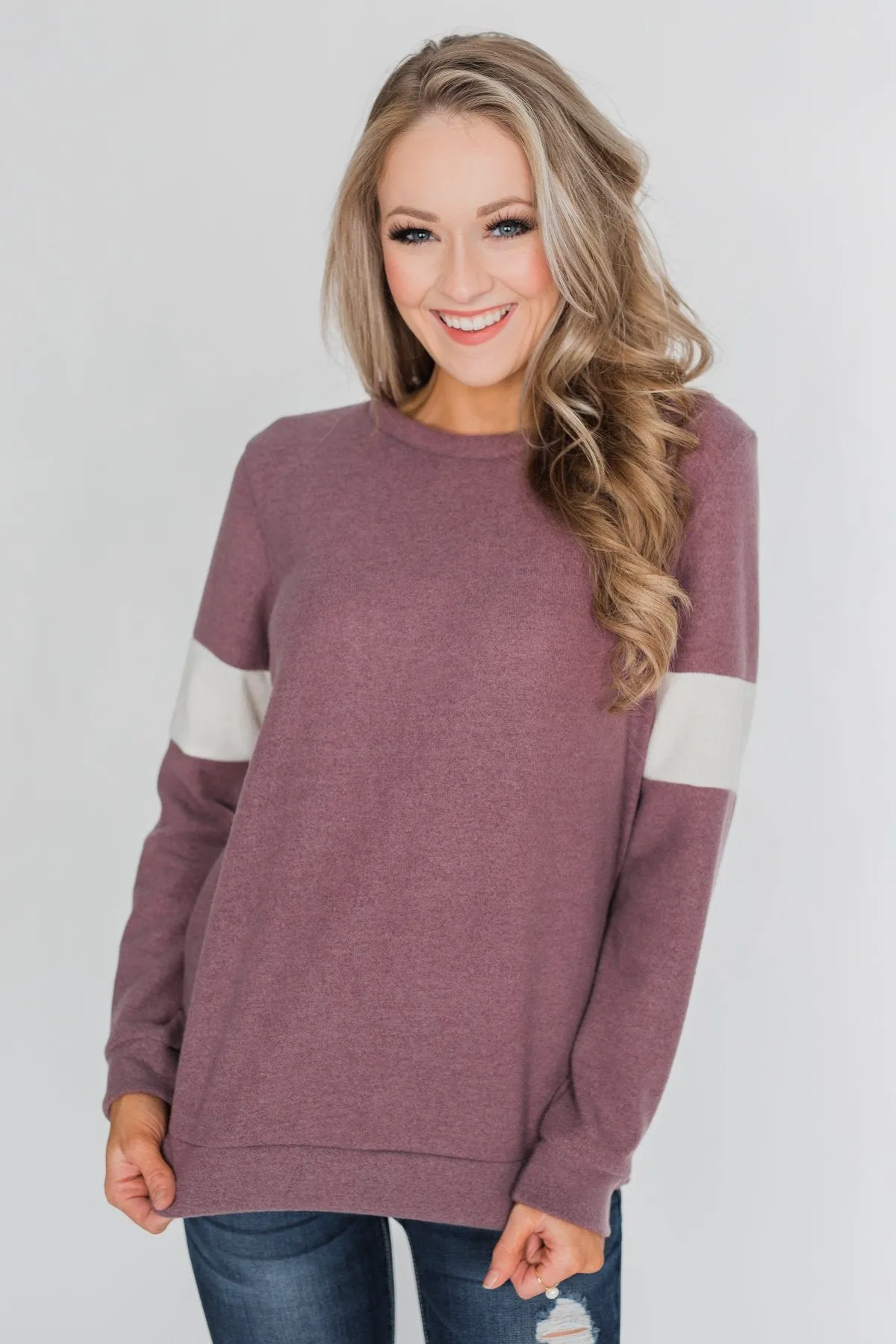 All of Me Long Sleeve Pullover Top - Antique Mauve