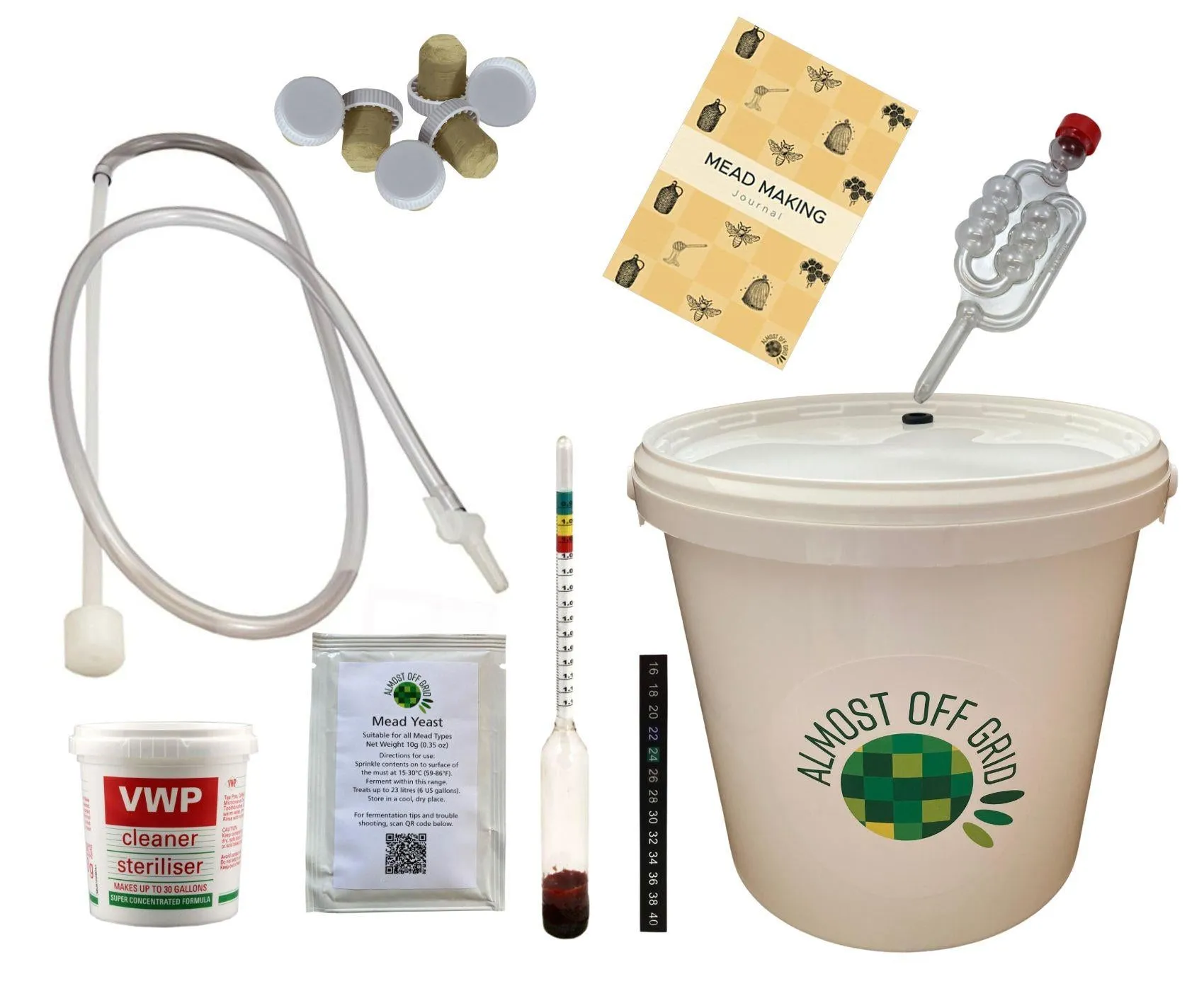Almost Off Grid Deluxe Mead Starter Kit with Mead Journal
