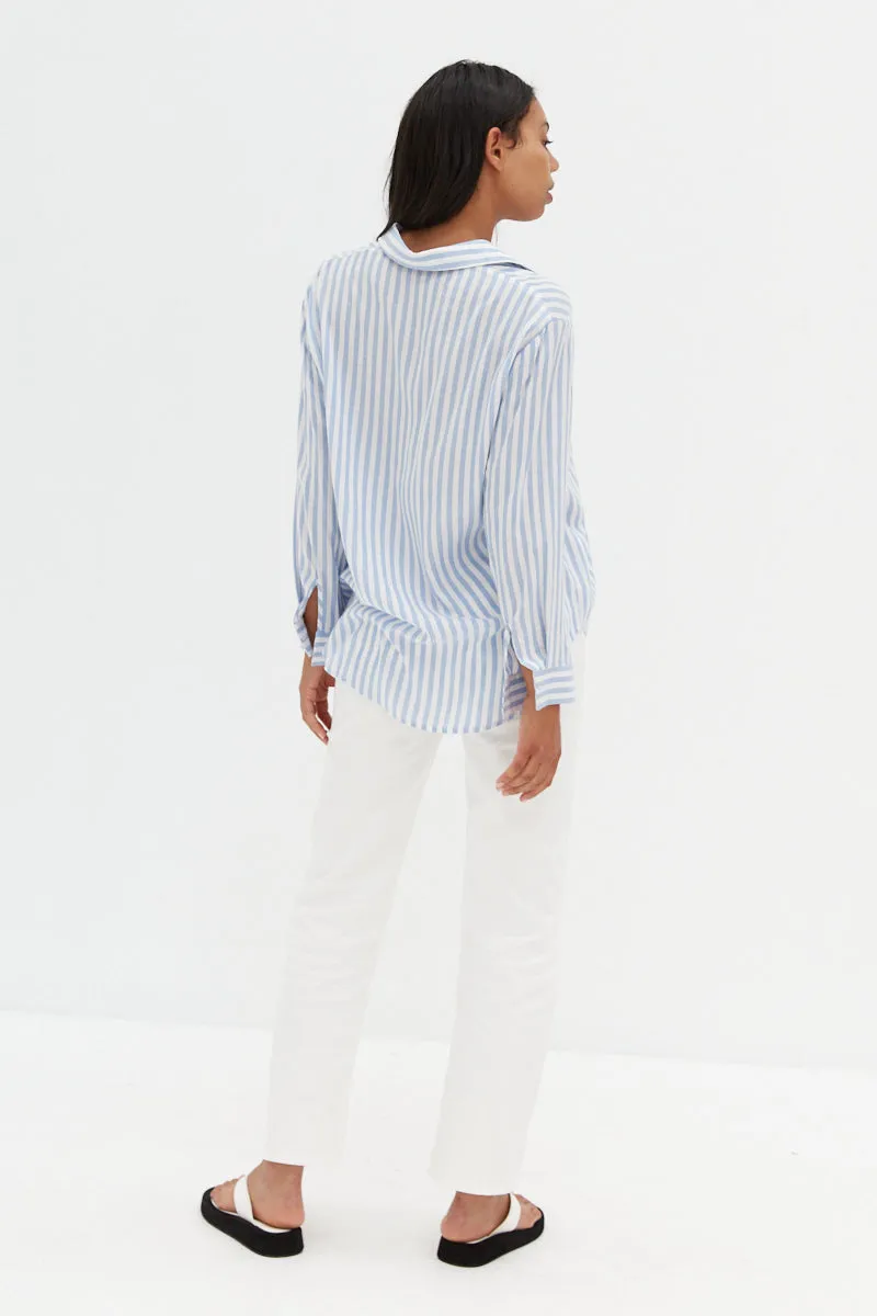 Amalfi Top - Blue & White Stripe