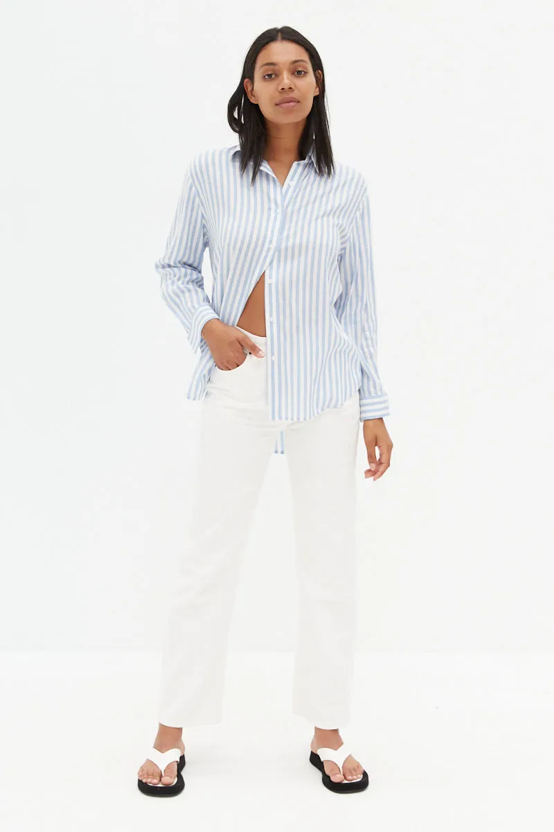 Amalfi Top - Blue & White Stripe