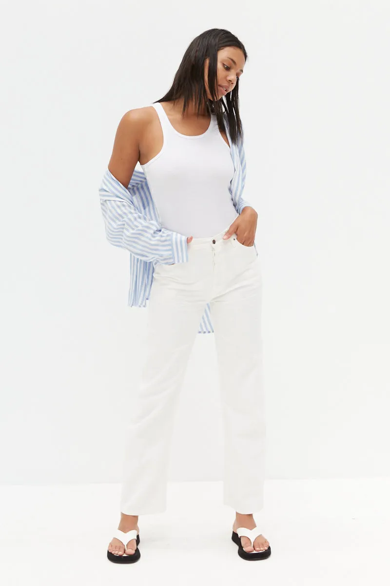 Amalfi Top - Blue & White Stripe