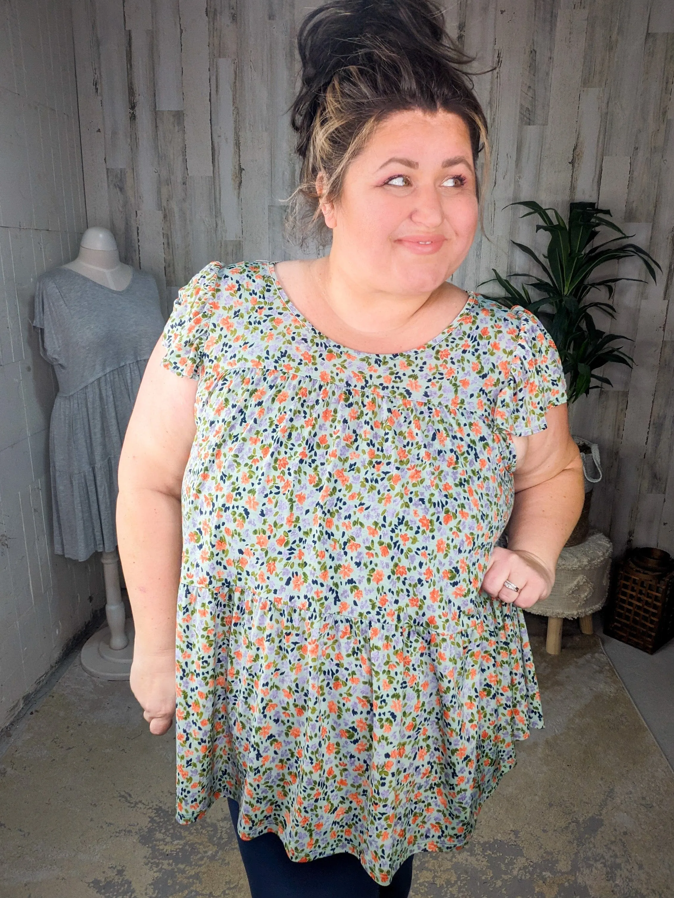 Anissa Flowy-Tiered Top in Florals