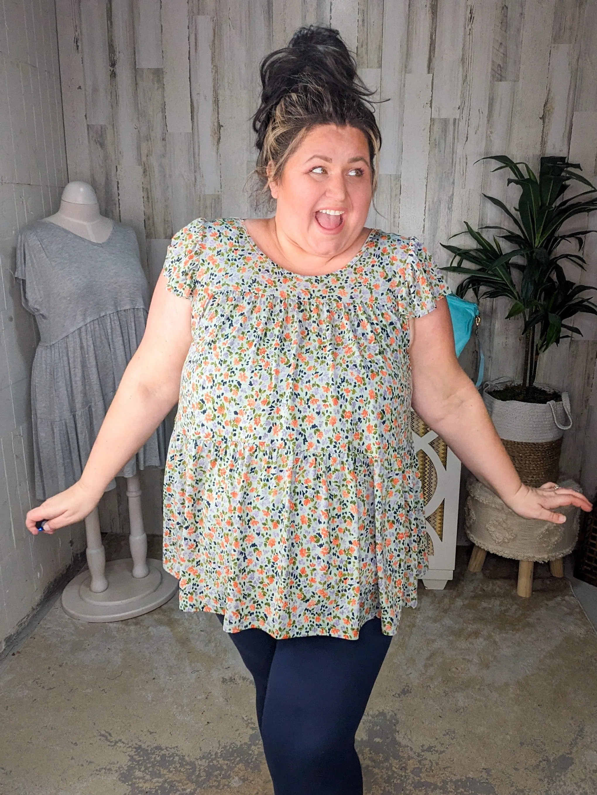 Anissa Flowy-Tiered Top in Florals