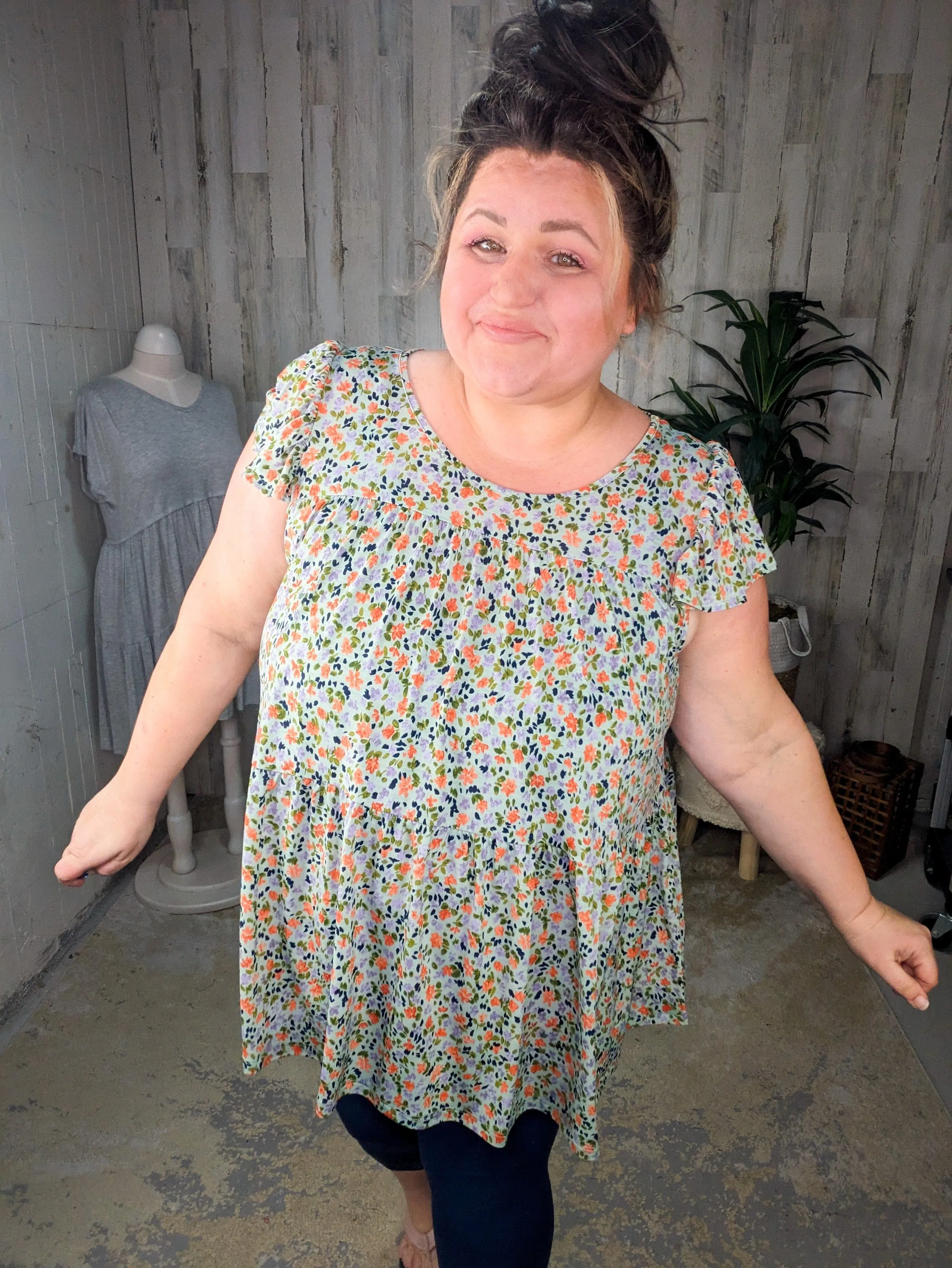 Anissa Flowy-Tiered Top in Florals