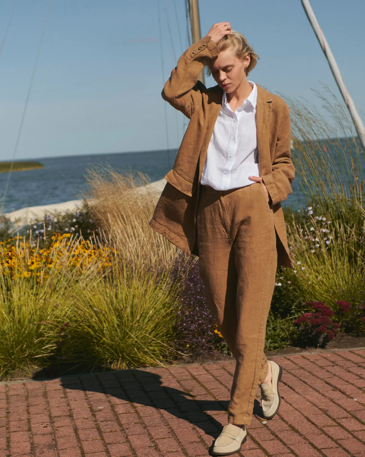 Anna - Linen Trousers in brown