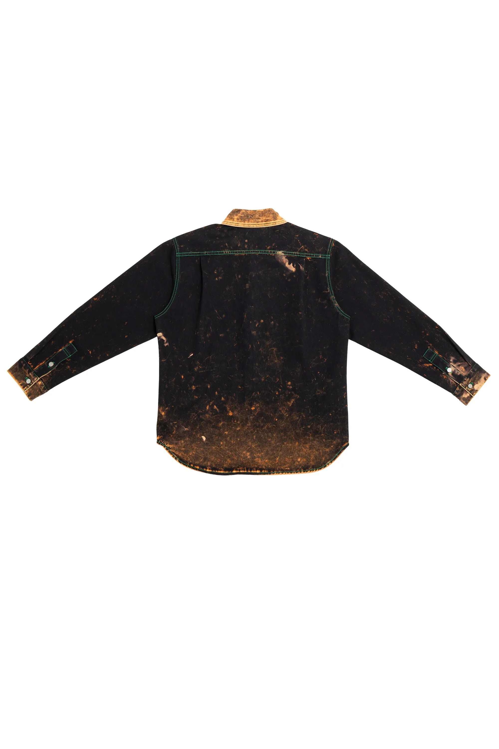 AP LONG SLEEVE BUTTON DOWN SHIRT WITH CONTRAST STITCHING AND IO WASH