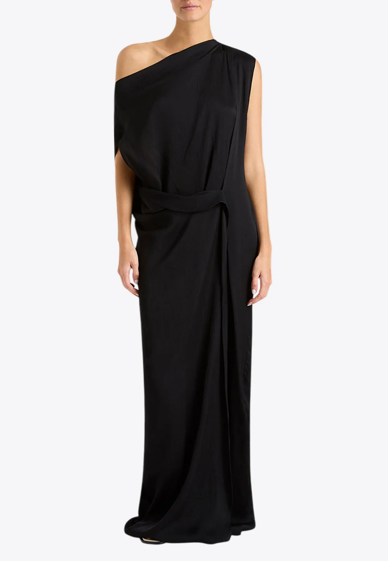 Ardea One-Shoulder Draped Maxi Dress