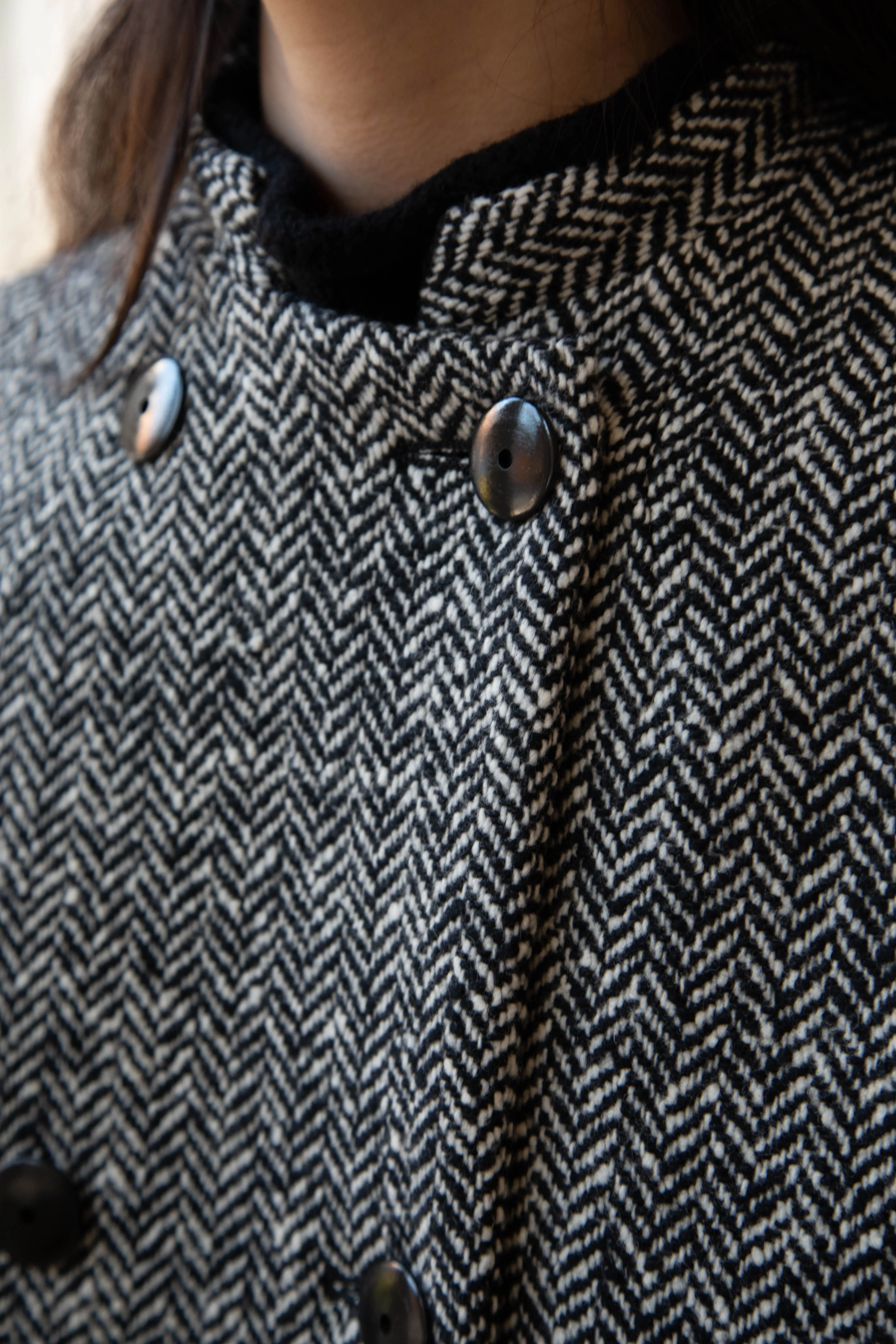 Arts & Science | Balloon Coat in Black Herringbone