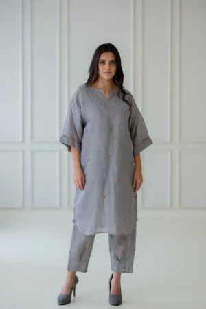 Ashes and Ambers Linen Kurta Set