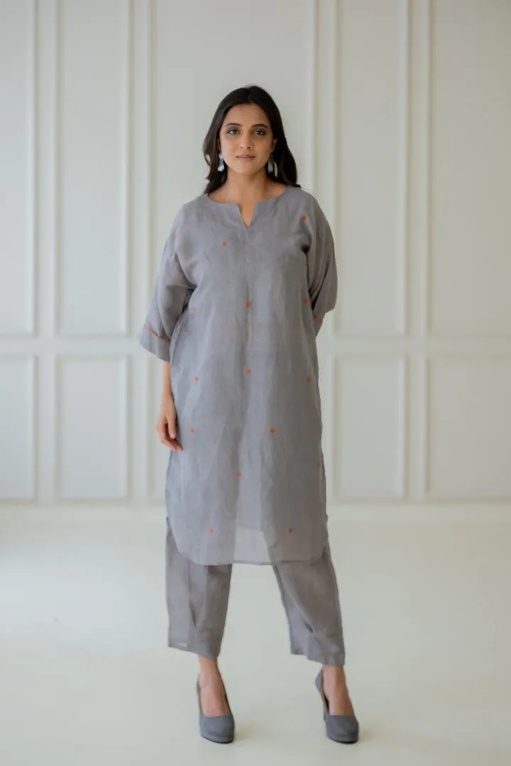 Ashes and Ambers Linen Kurta Set