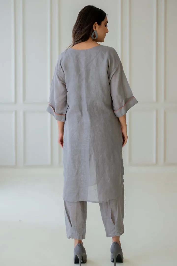 Ashes and Ambers Linen Kurta Set