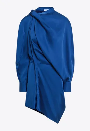 Asymmetric Long-Sleeved Mini Dress