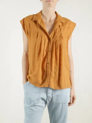 Audrey Band Sleeve Shirt in Gossamer Check - Cardamom *Final Sale*