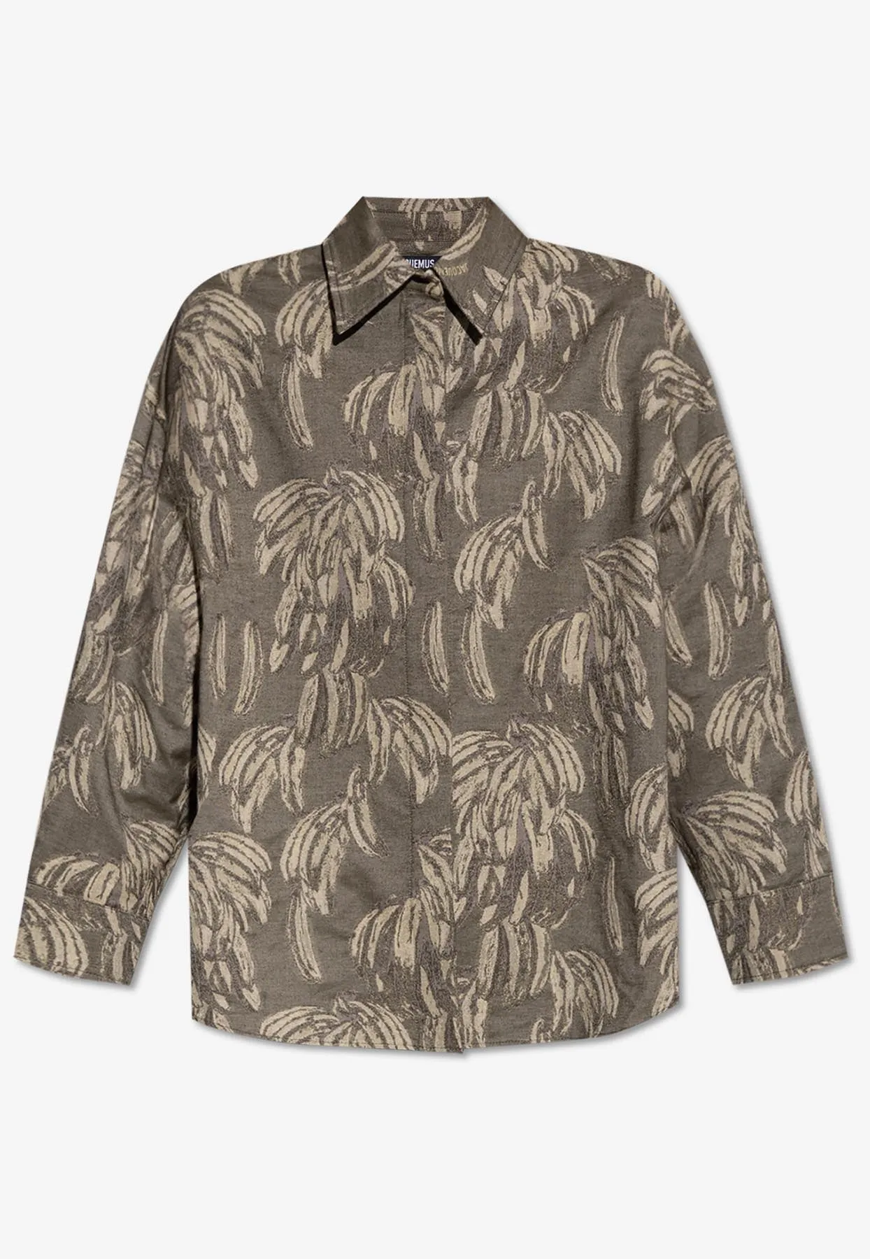 Banana Jacquard Button-Up Shirt