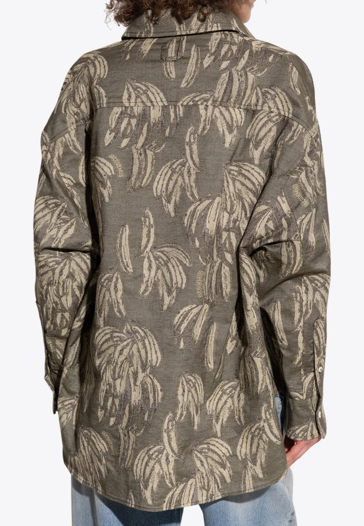 Banana Jacquard Button-Up Shirt