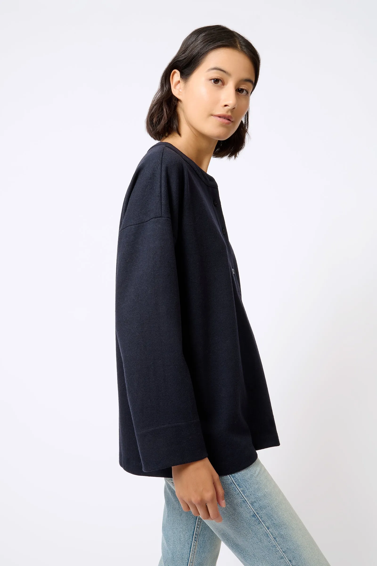 Band Collar Top - Midnight