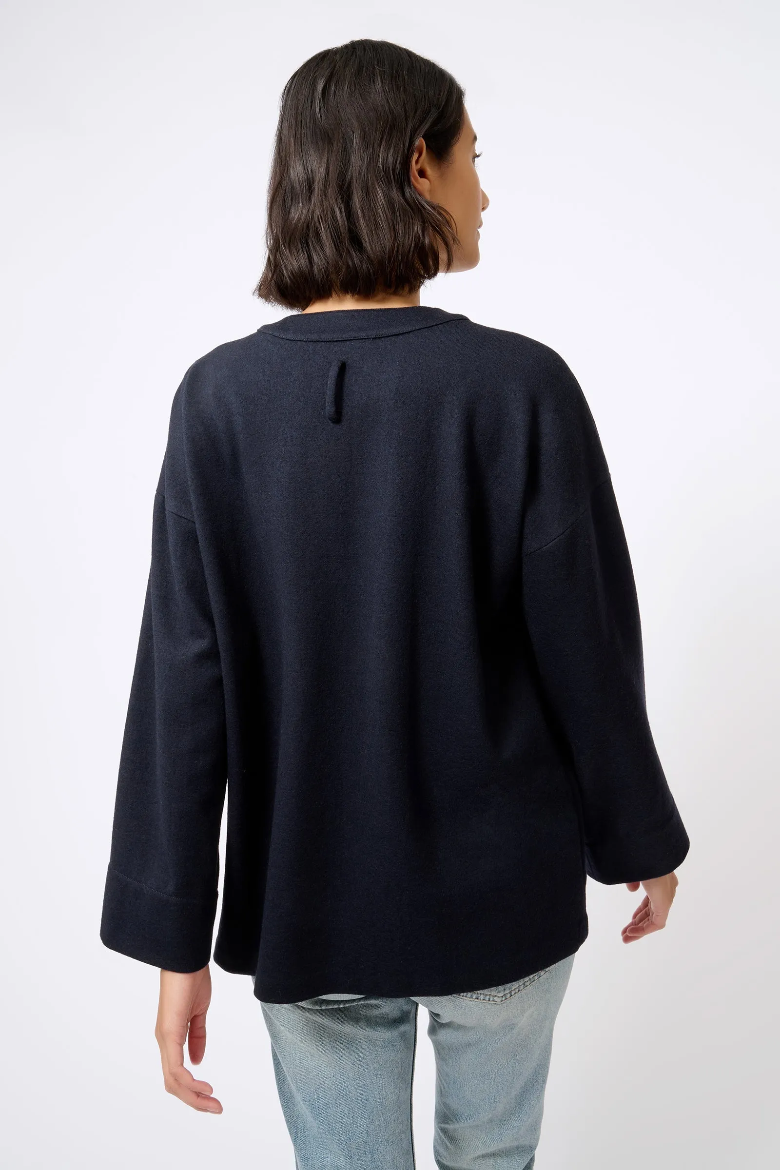 Band Collar Top - Midnight