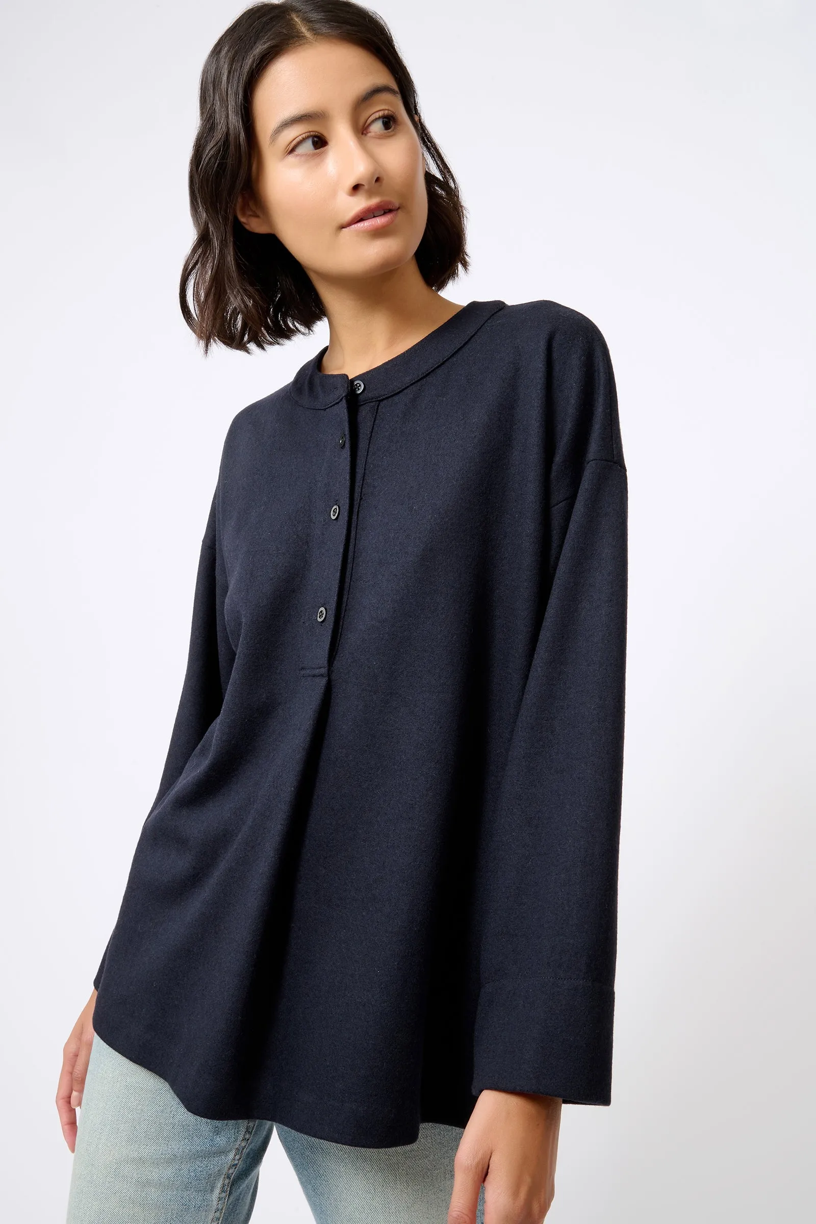 Band Collar Top - Midnight