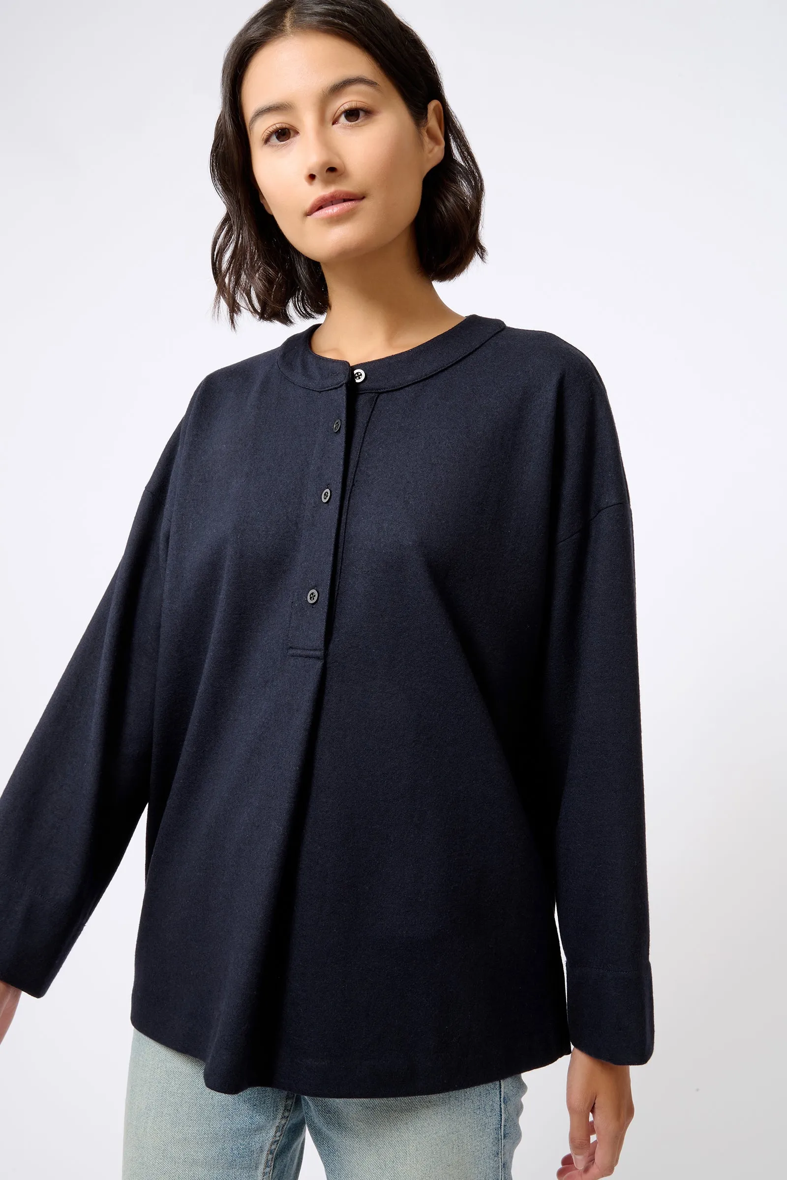 Band Collar Top - Midnight