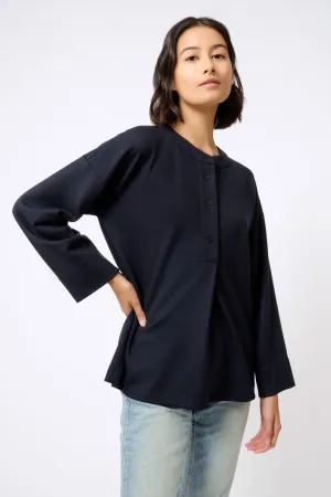 Band Collar Top - Midnight