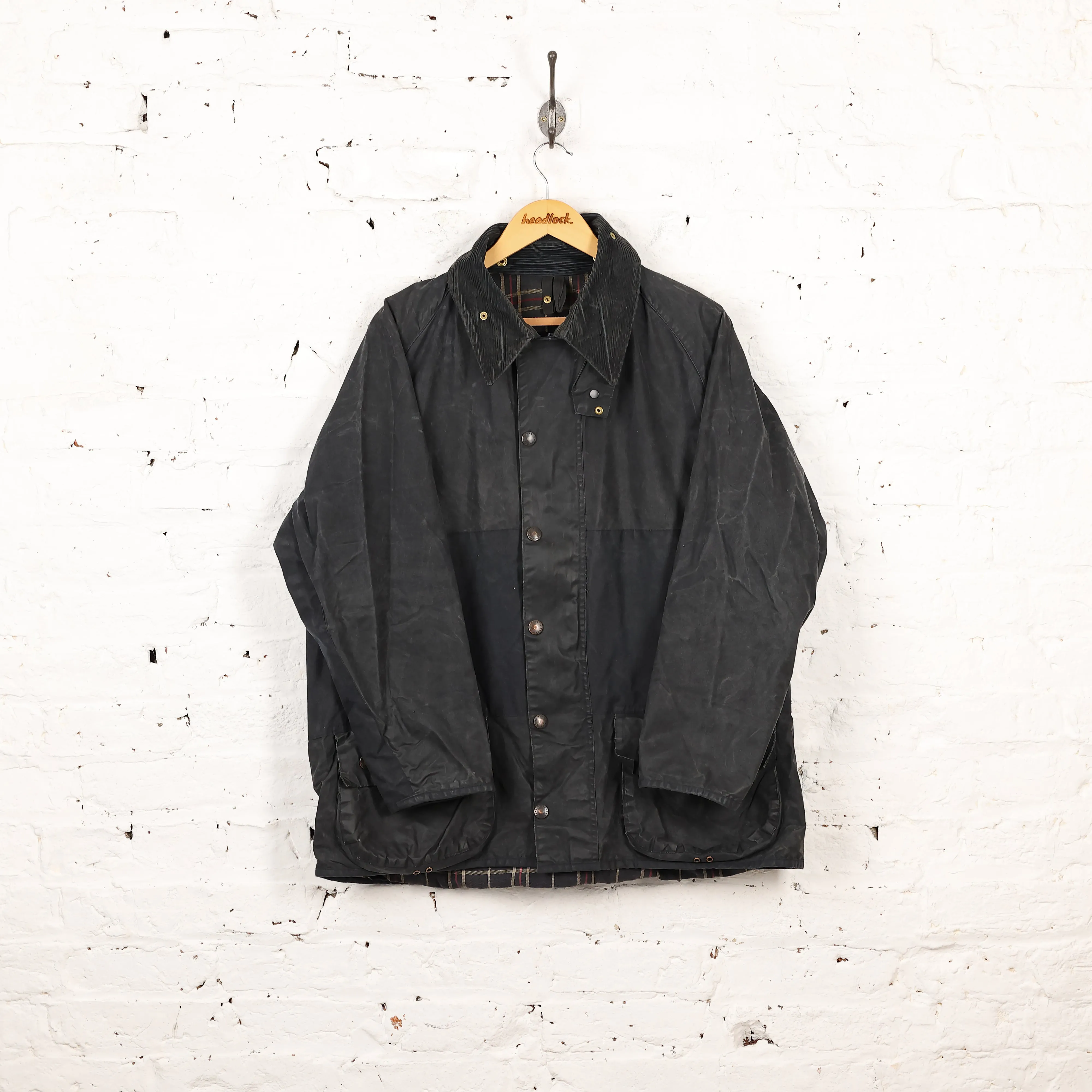 Barbour Beaufort Wax Jacket Coat - Blue - XL
