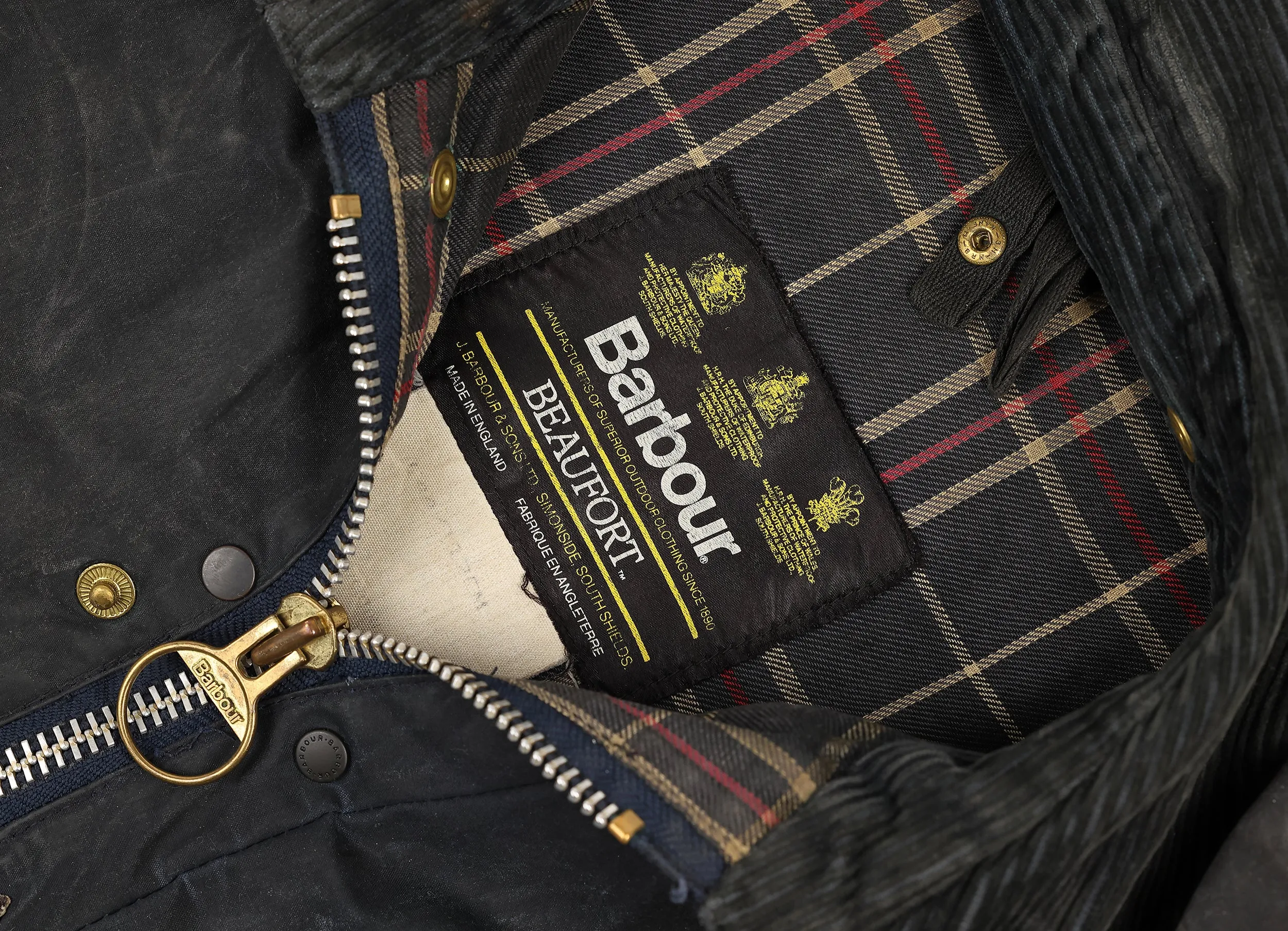 Barbour Beaufort Wax Jacket Coat - Blue - XL