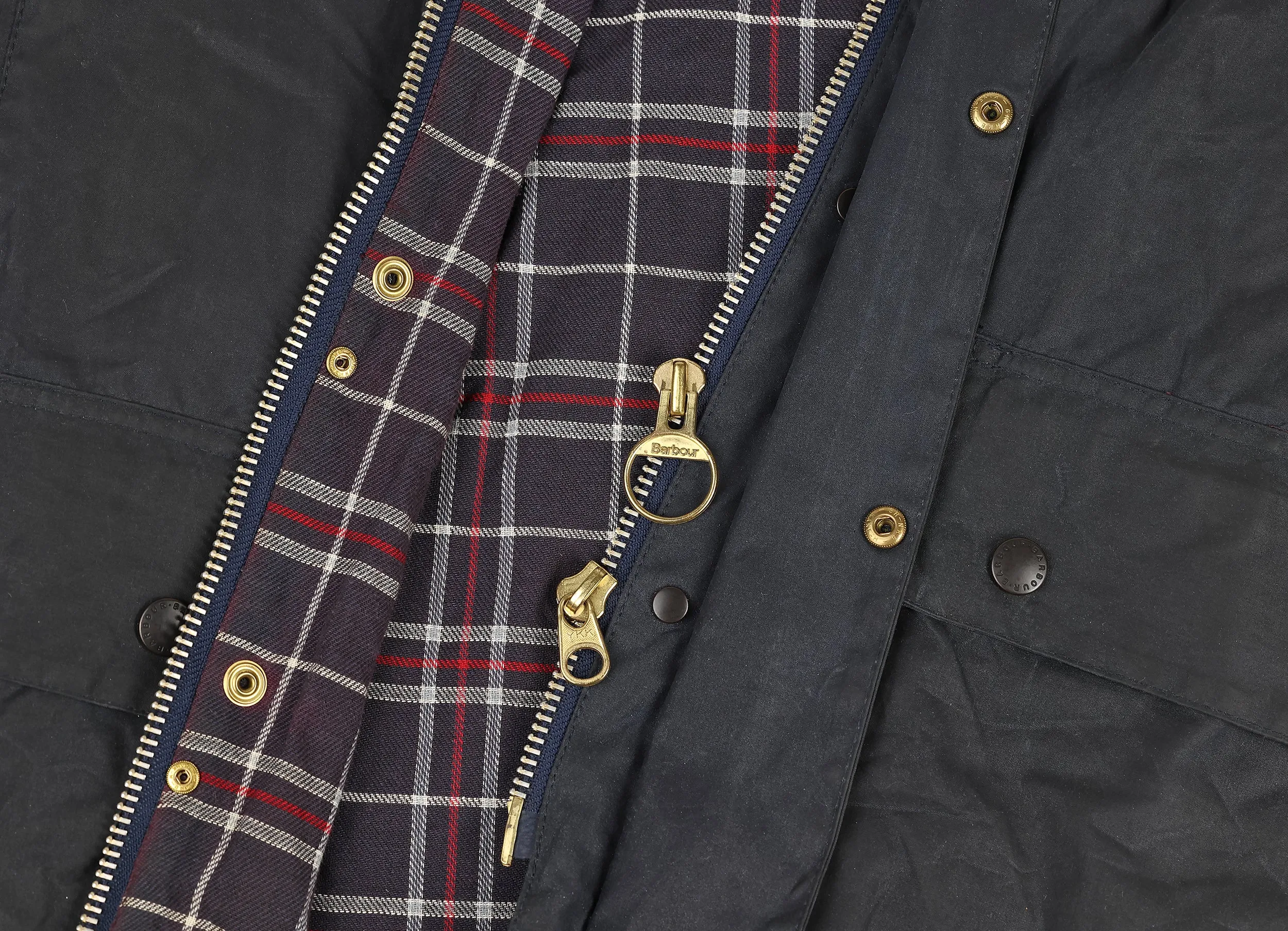 Barbour Border Wax Jacket Coat - Blue - XL