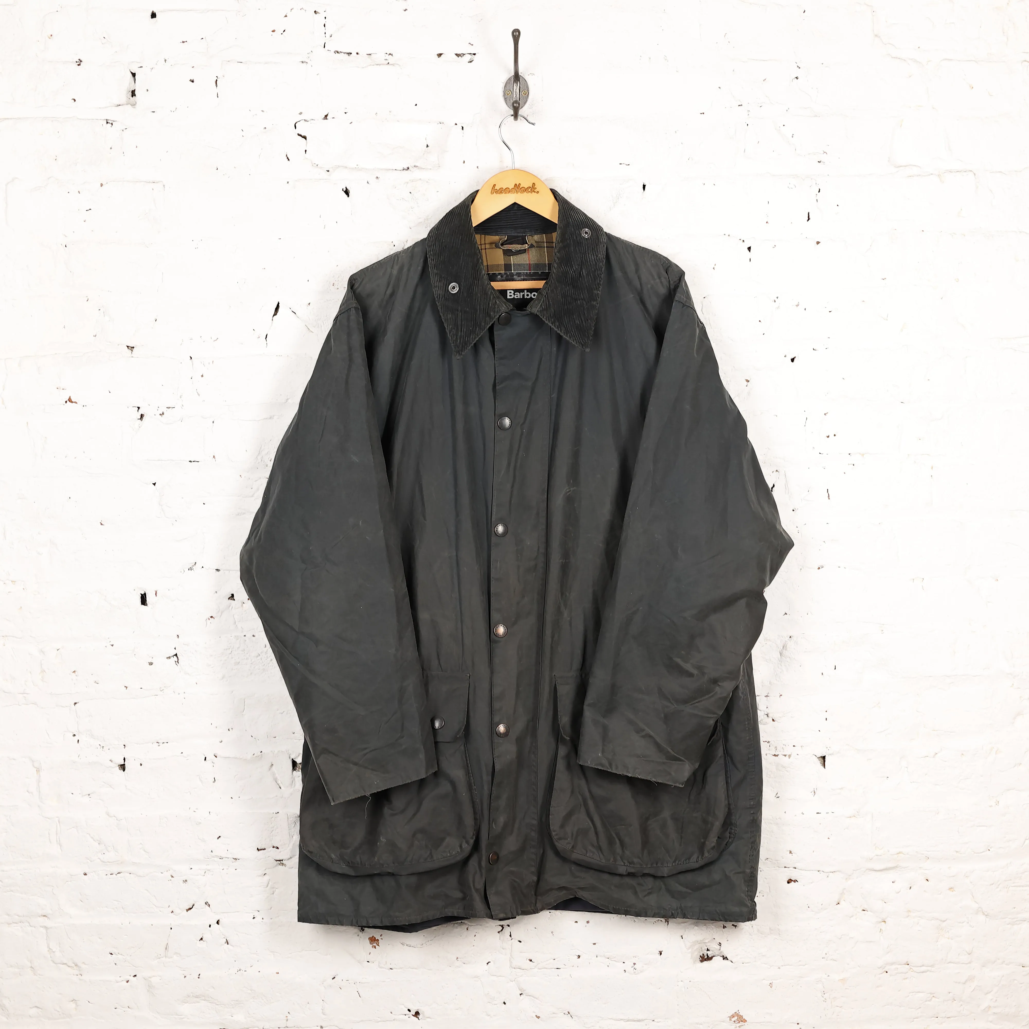 Barbour Border Wax Jacket Coat - Blue - XXL