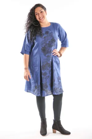 Beautiful Days Linen Dress-Deep Blue Sea 7212-Unprinted