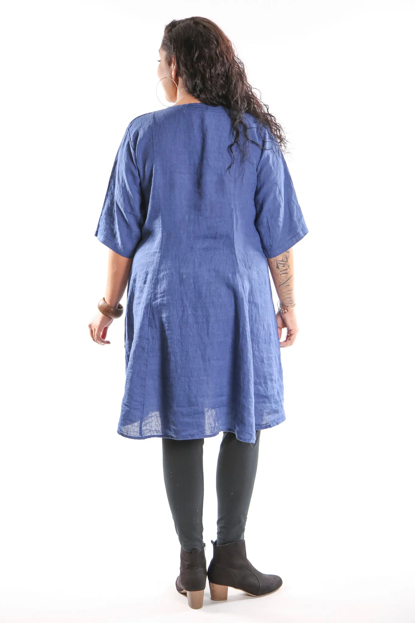 Beautiful Days Linen Dress-Deep Blue Sea 7212-Unprinted