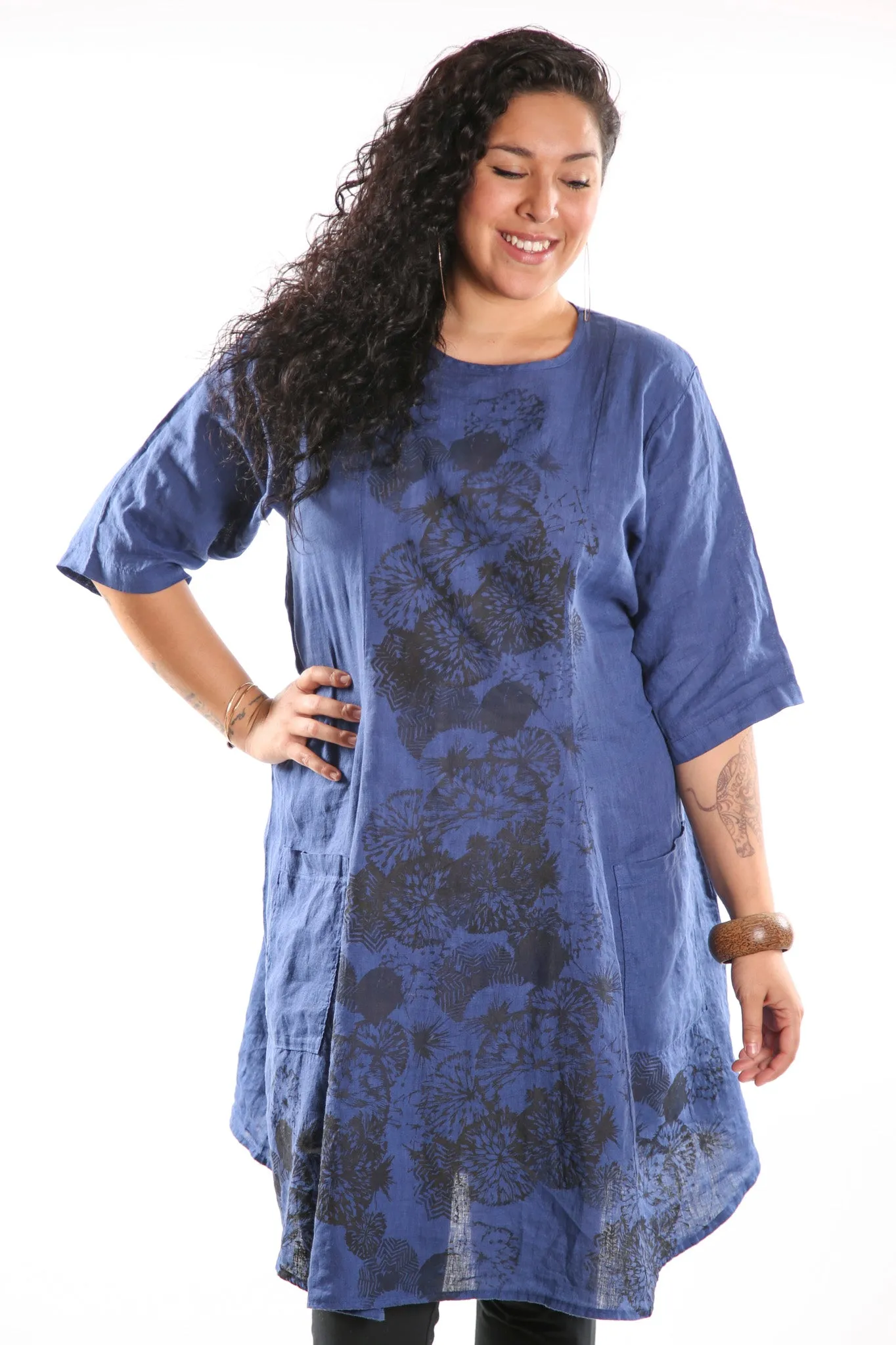 Beautiful Days Linen Dress-Deep Blue Sea 7212-Unprinted